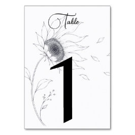 Numeração De Mesa Números de Mesa Casamento Girassol Minimalista