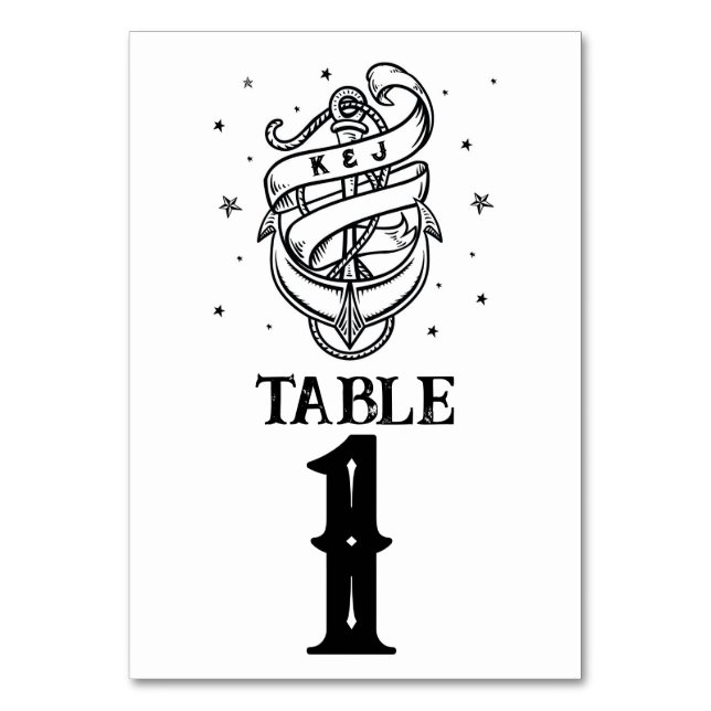Numeração De Mesa Números de Mesa Casamento Tradicional Tatuagem Ânc (Frente)