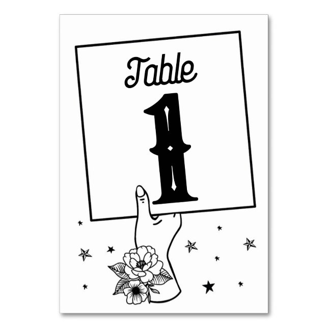 Numeração De Mesa Números de Mesa Casamento Tradicional Tatuagem Roc (Frente)