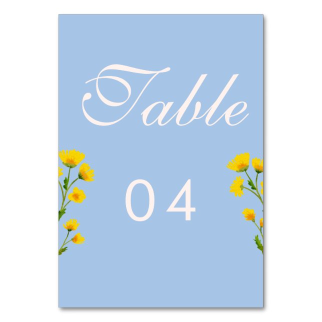 Numeração De Mesa Números de mesa de casamento botão-de-ouro azul e  (Frente)