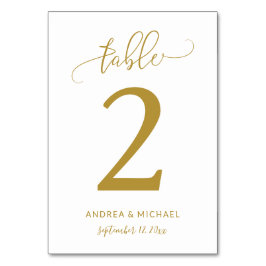 Numeração De Mesa Números de Mesa de Casamento | Bounce Script (Dour