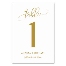 Numeração De Mesa Números de Mesa de Casamento | Bounce Script (Dour