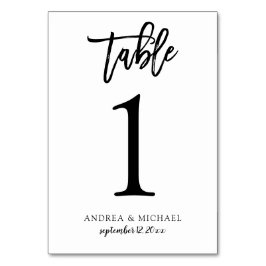 Numeração De Mesa Números de Mesa de Casamento | Brush Script (Preto