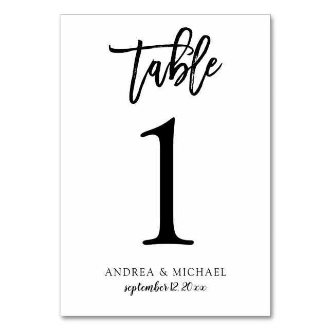 Numeração De Mesa Números de Mesa de Casamento | Brush Script (Preto (Frente)