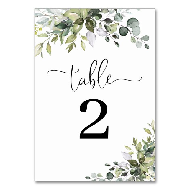Numeração De Mesa Números de Mesa de Casamento com Eucalipto (Frente)