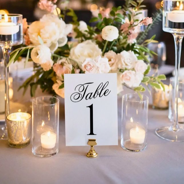Numeração De Mesa Números de Mesa de Casamento com Letra Minimaista (Criador carregado)