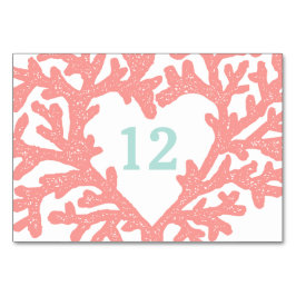Numeração De Mesa Números De Mesa De Casamento De Coral Heart Aqua B