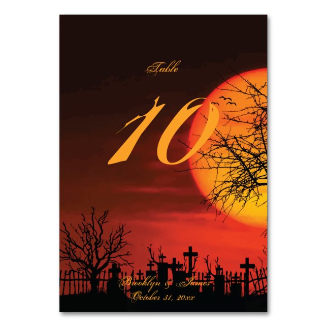 Numeração De Mesa Números De Mesa De Casamento Do Dia Das Bruxas Pre (Frente)