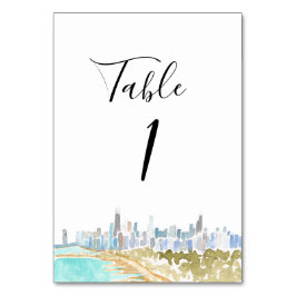 Numeração De Mesa Números de Mesa de Casamento em Aquarela Chicago