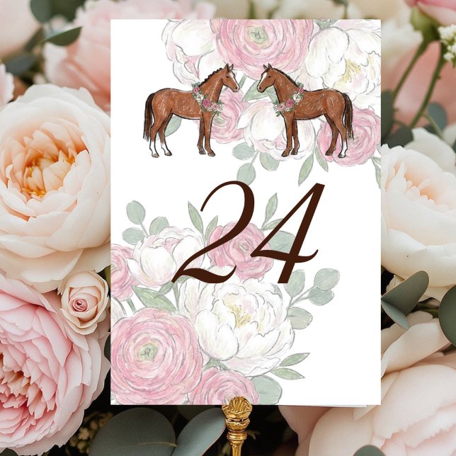 Numeração De Mesa Números de Mesa de Casamento Equestre Cavalo (A romantic and festive wedding suite inspired by a cozy French countryside.)