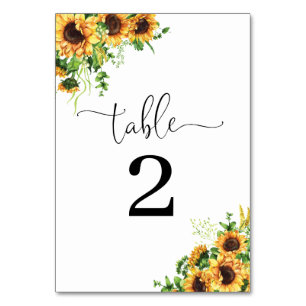 Numeração De Mesa Números de Mesa de Casamento Florais Amarelos