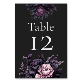 Numeração De Mesa Números de Mesa de Casamento Floral Preto Gótico