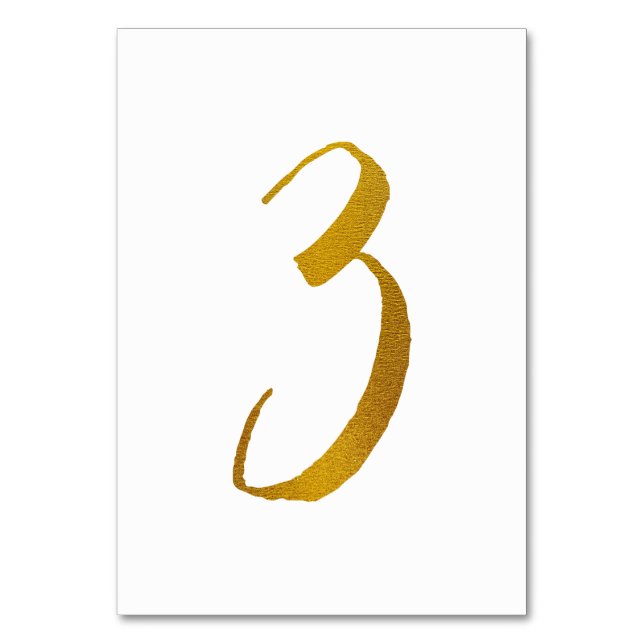 Numeração De Mesa Números de Mesa de Casamento (Foil Dourado Falso)  (Frente)