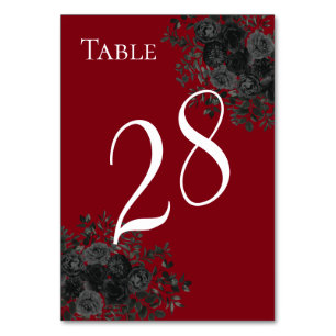 Numeração De Mesa Números de Mesa de Casamento Gótico Rosa Vermelha