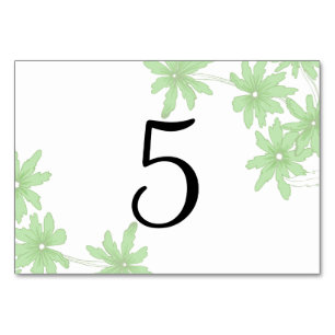 Numeração De Mesa Números de Mesa de Casamento Margaridas Verde Clar