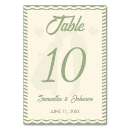 Numeração De Mesa Números de Mesa de Casamento Modernos em Verde Sag