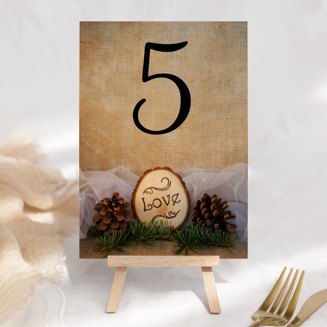 Numeração De Mesa Números de Mesa de Casamento Rustic Pines Woodland (Criador carregado)
