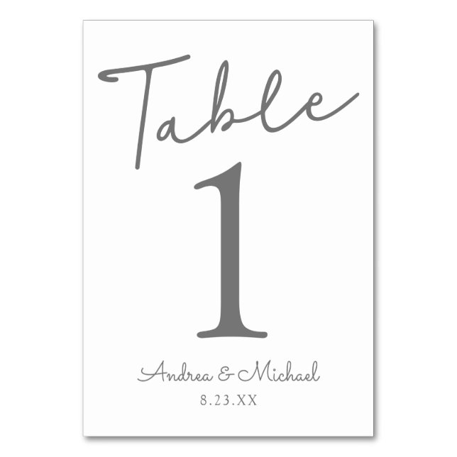 Numeração De Mesa Números de Mesa para Casamento | Assinatura em Scr (Frente)
