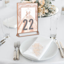 Números de Mesa para Casamento em Aquarela Rosa Do
