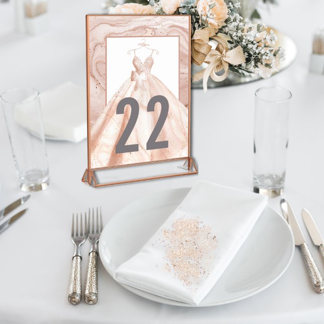 Numeração De Mesa Números de Mesa para Casamento em Aquarela Rosa Do (Criador carregado)