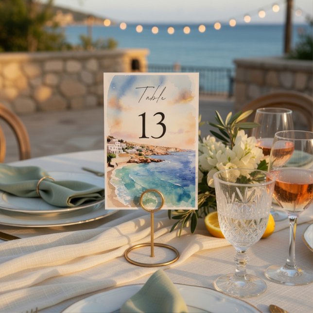 Numeração De Mesa Números de Mesa para Casamento em Santorini | Medi (Criador carregado)