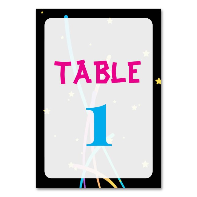 Numeração De Mesa Números de Mesa para Festa Glow – Neon e Divertido (Frente)