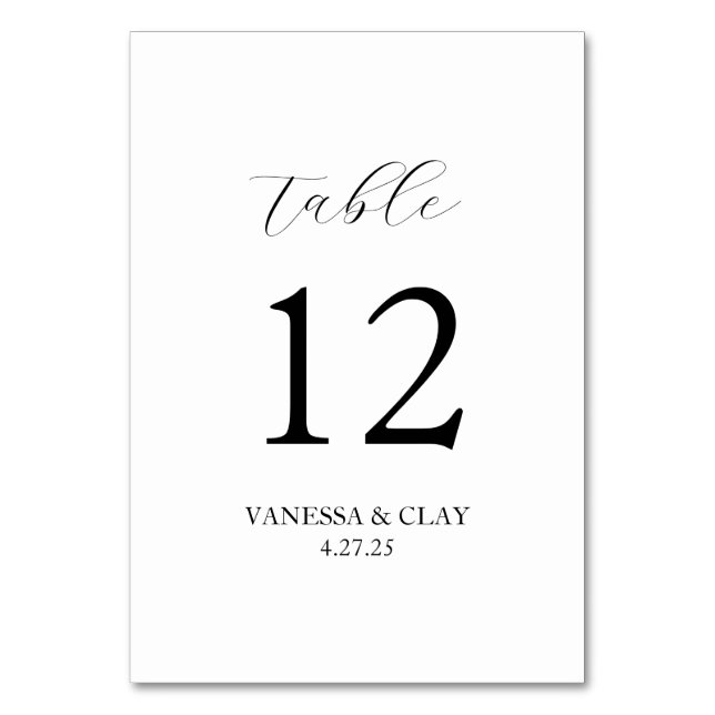 Numeração De Mesa Números de Mesa Personalizados com Nome e Data (Frente)
