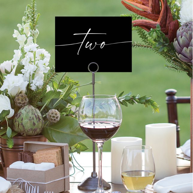 Numeração De Mesa Números de placas de Mesa de Script Mínimo Elegant (Criador carregado)