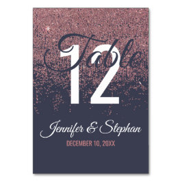 Numeração De Mesa Números de Tabela Azul do Marinho Glitter Sparkles