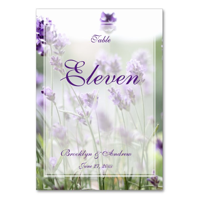 Numeração De Mesa Números de Tabela Boêmia de Lavanda Personalizada (Frente)