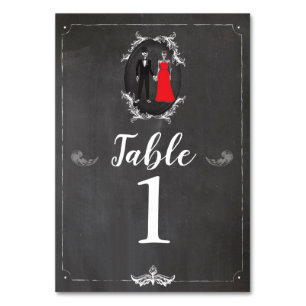 Numeração De Mesa Números de Tabela Casamento Skeleton Skells Cartõe