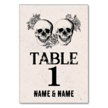 Números de tabela Casamentos Crânios de Casamento