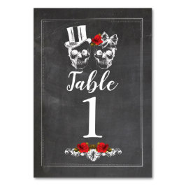 Numeração De Mesa Números de Tabela Casando Crânios De Açúcar Cartõe