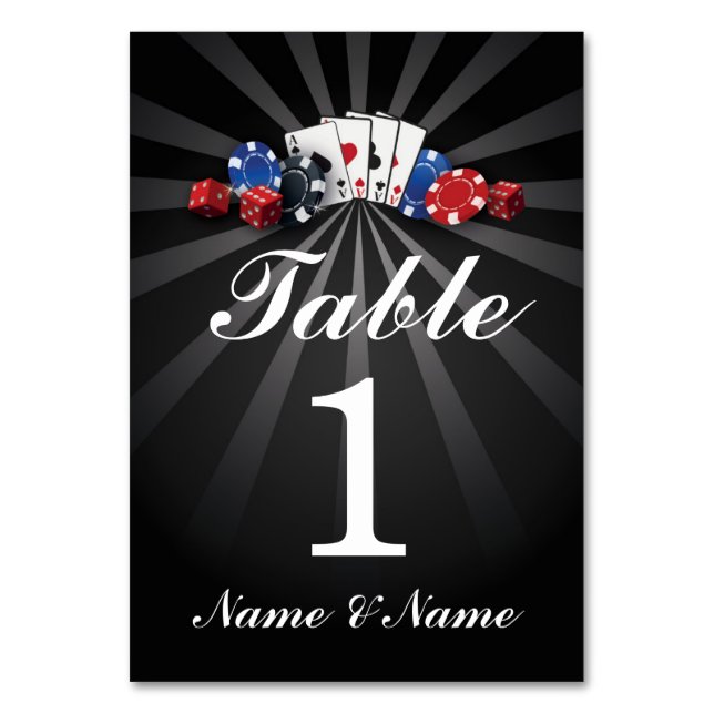 Numeração De Mesa Números de Tabela Casando em Las Vegas Casino (Verso)