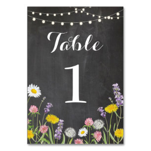 Numeração De Mesa Números de Tabela Casando Flores Selvagens Giz Rus