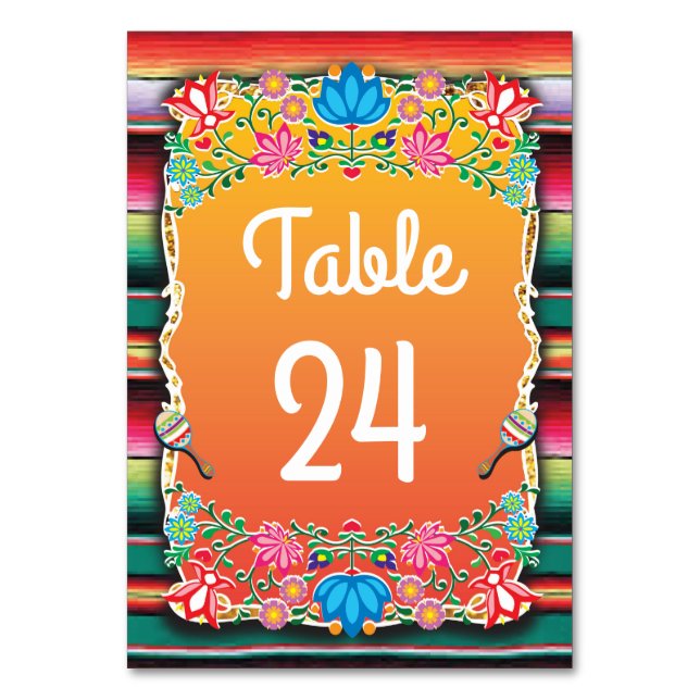 Numeração De Mesa Números de tabela da Fiesta de Casamento Mexicano (Frente)