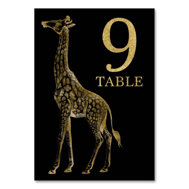 Numeração De Mesa Números de Tabela da Girafa Animal Selgle Africano (Frente)