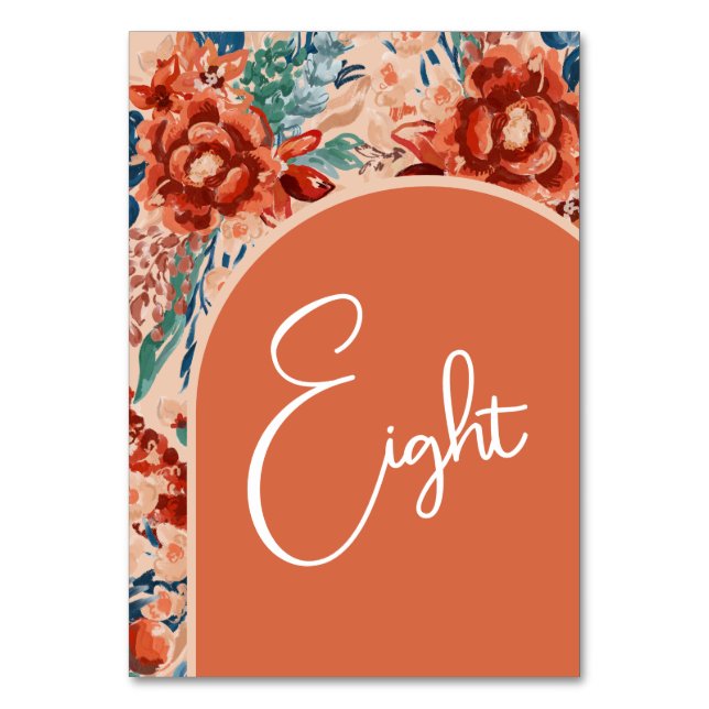 Numeração De Mesa Números de Tabela de Boas-vindas | Boho Terracotta (Frente)