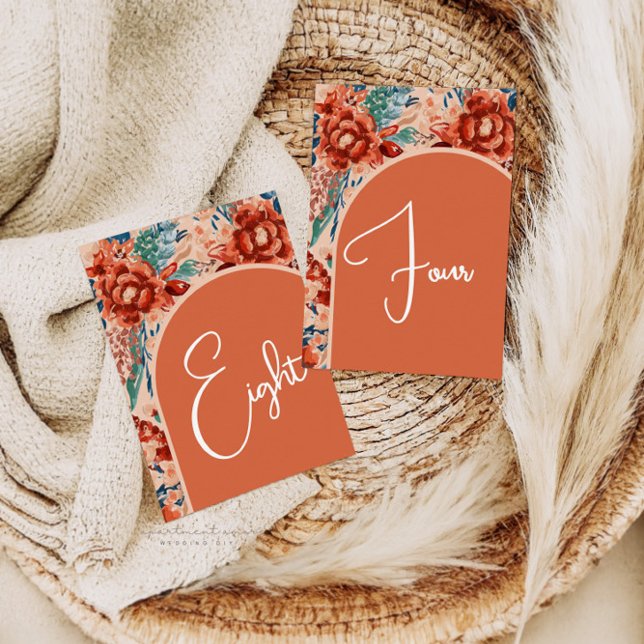 Numeração De Mesa Números de Tabela de Boas-vindas | Boho Terracotta (Criador carregado)