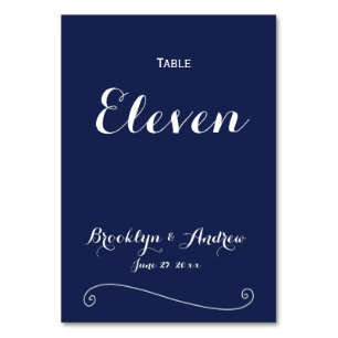 Numeração De Mesa Números de tabela de casamento azul-Marinho legant