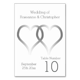 Numeração De Mesa Números de Tabela de Casamento Corações de Prata