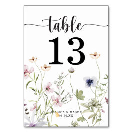 Numeração De Mesa Números de Tabela de Casamento de Flores Selvagens