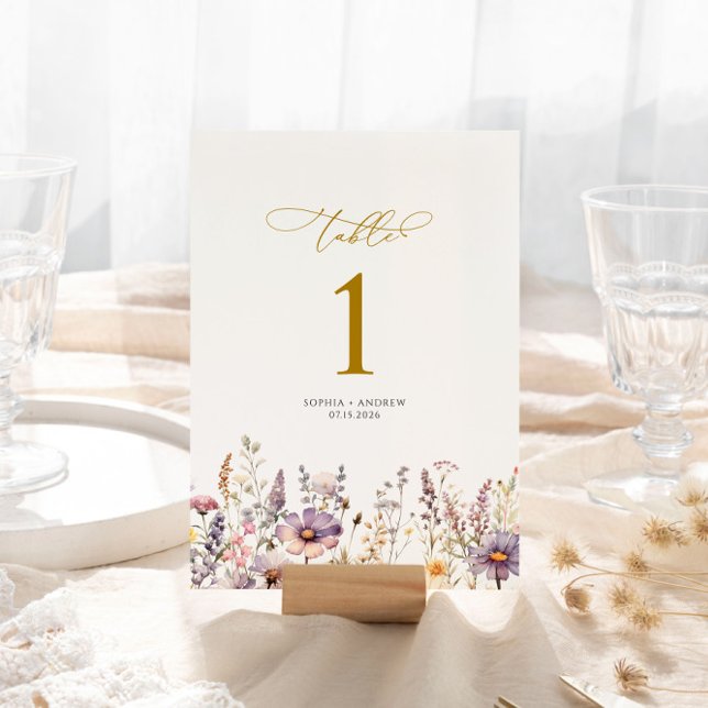 Numeração De Mesa Números de Tabela de Casamento de Flores Selvagens (Criador carregado)