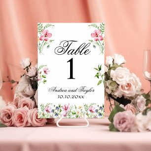Numeração De Mesa Números de Tabela de Casamento de Flores Selvagens