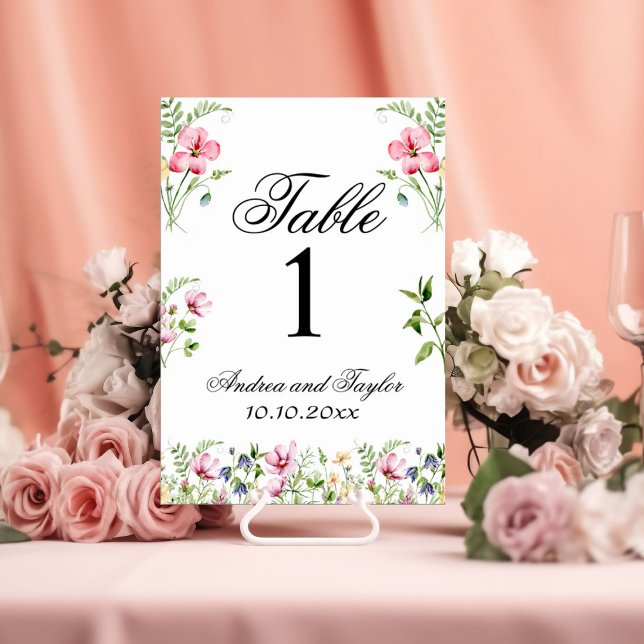 Numeração De Mesa Números de Tabela de Casamento de Flores Selvagens (Criador carregado)
