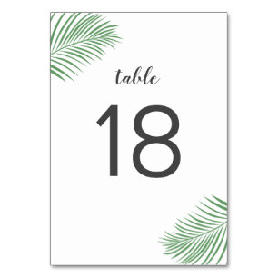 Numeração De Mesa Números de Tabela de Casamento de Folha de Palma T