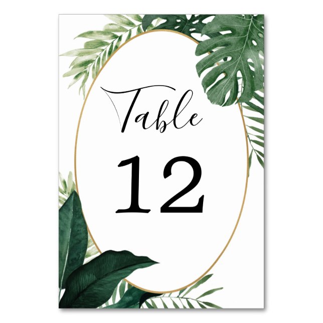 Numeração De Mesa Números de Tabela de Casamento de Monstera Tropica (Frente)