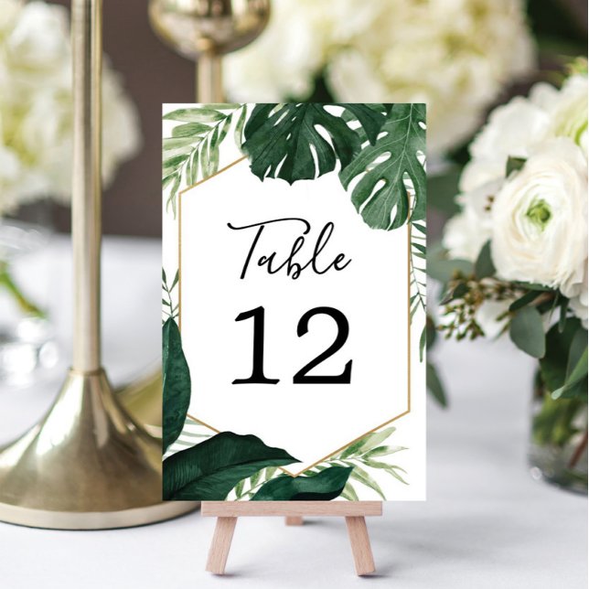 Numeração De Mesa Números de Tabela de Casamento de Monstera Tropica (Criador carregado)