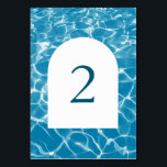 Numeração De Mesa Números de Tabela de Casamento de Praia do Oceano<br><div class="desc">Uma bela design litorânea com água azul-aquática oceânica e um arco branco. Design de casamento perfeito para qualquer um que vai se casar no verão, na praia, na beira-mar ou ter um casamento de destino. Um moderno design da praia náutica azul ondas. Uma mesa de casamento de praia de oceano...</div>