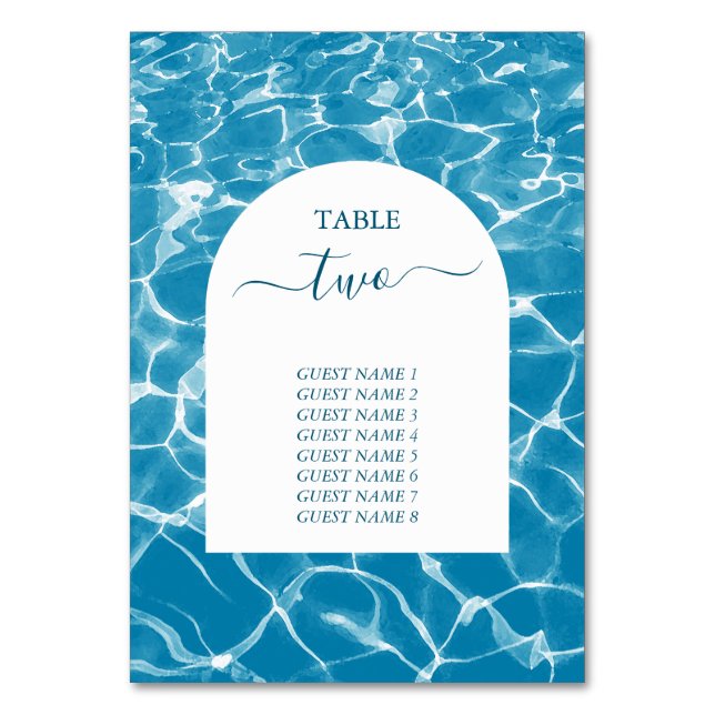 Numeração De Mesa Números de Tabela de Casamento de Praia do Oceano  (Frente)